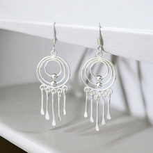 Load image into Gallery viewer, Sterling Silver Estate Art-Deco Geometric Kinetic Earrings