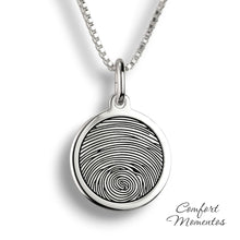 Load image into Gallery viewer, Round Fingerprint Necklace - Silver