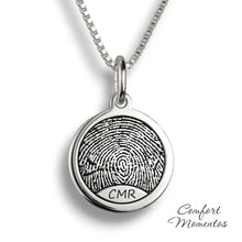 Load image into Gallery viewer, Round Fingerprint Necklace - Silver