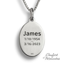 Load image into Gallery viewer, Oval Fingerprint Necklace - Silver