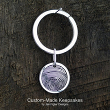 Load image into Gallery viewer, Round Fingerprint Keychain