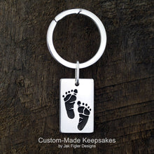 Load image into Gallery viewer, Dog Tag Footprint Keychain