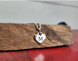 Silver Heart Initial Pendant