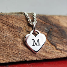 Load image into Gallery viewer, Silver Heart Initial Pendant
