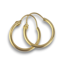 Load image into Gallery viewer, 14K Yellow Gold Estate Hollow Hoop Earrings
