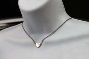 Silver Heart Pendant with Diamond V24G