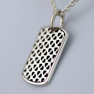 Silver Heart Pendant with Heart Pattern V24C