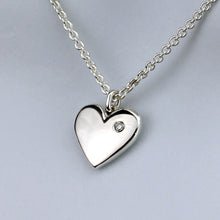 Load image into Gallery viewer, Silver Heart Pendant with Diamond  V24G

