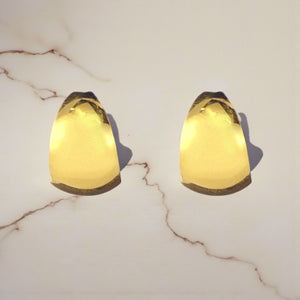 14K Yellow Gold Estate Thin Half Hoop Stud Earrings