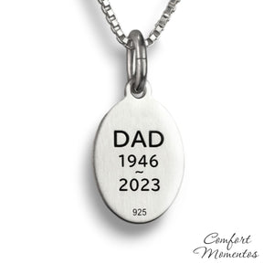 Oval Fingerprint Small Necklace - Silver