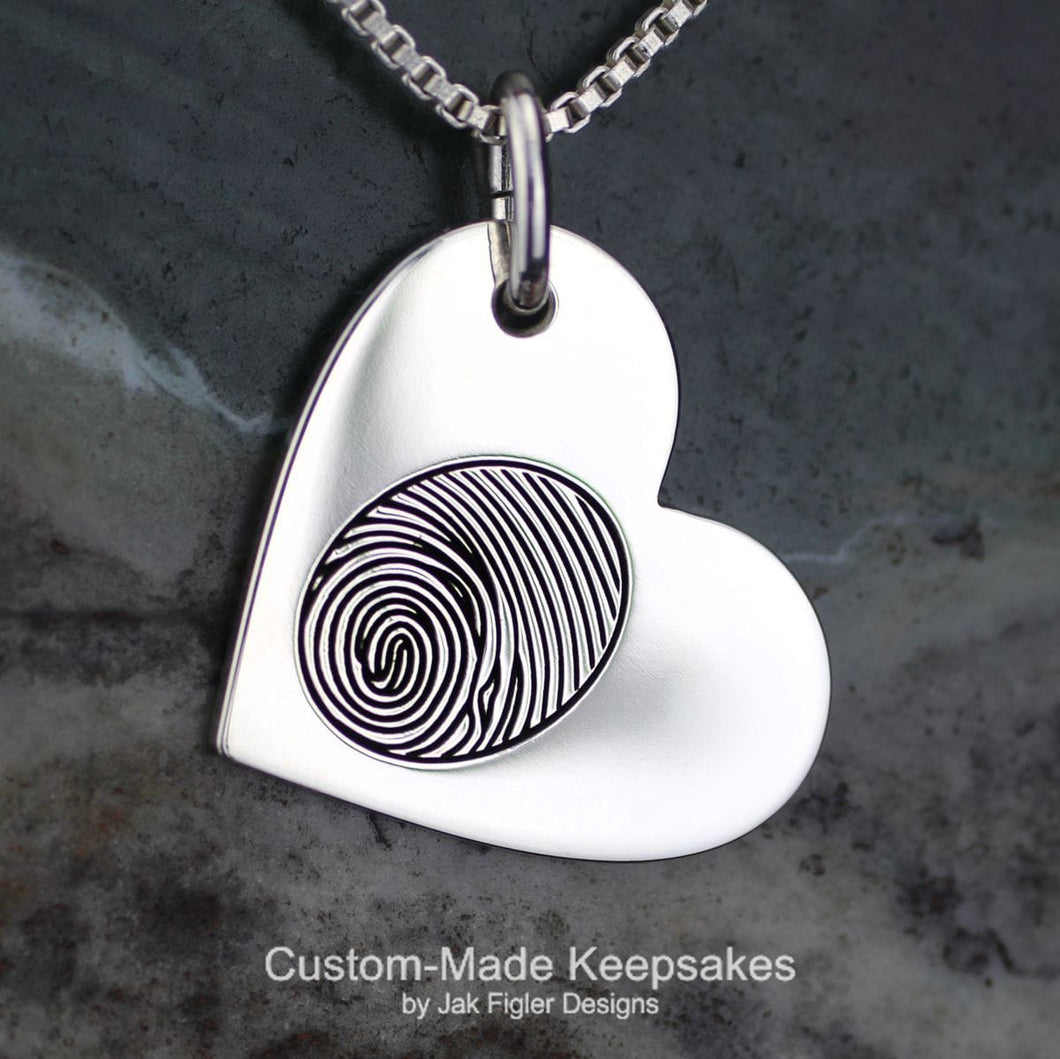 Fingerprint Cascading Heart Necklace - Four Prints – Moment In Time  Jewellery