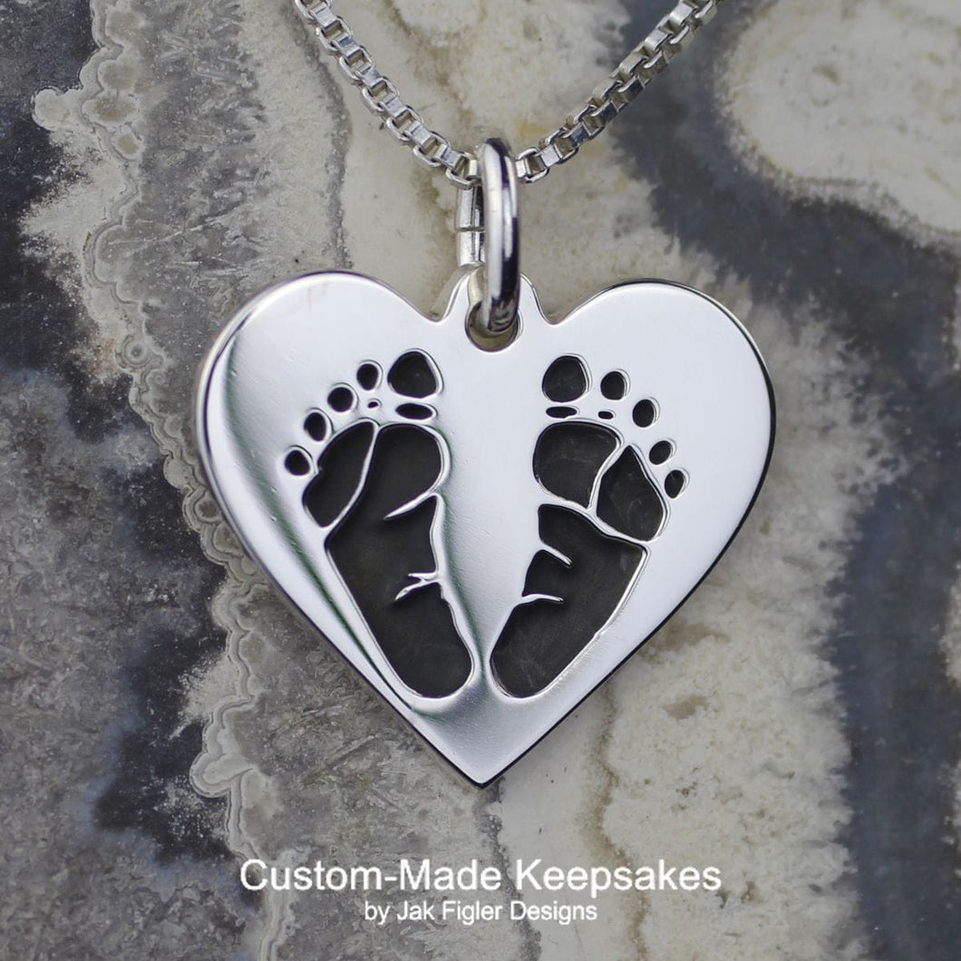 Heart Footprint Necklace