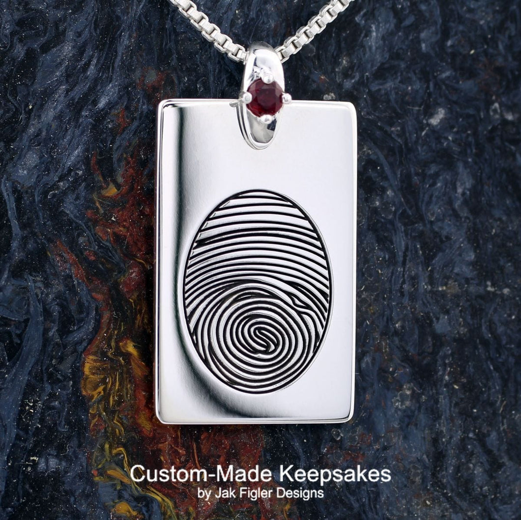 Thumbprint dog tag best sale necklace