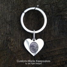 Load image into Gallery viewer, Heart Fingerprint Keychain
