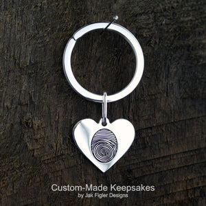 Heart Fingerprint Keychain