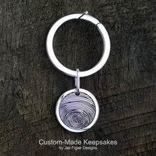 Load image into Gallery viewer, Round Fingerprint Keychain
