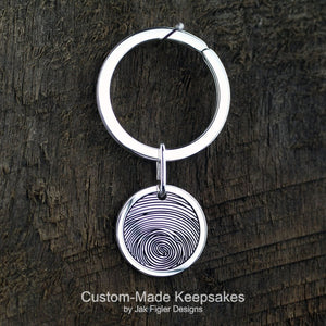 Round Fingerprint Keychain