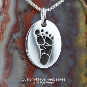 Oval Footprint Necklace