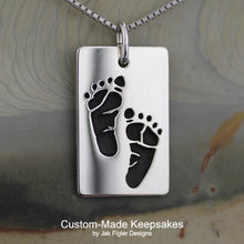 Load image into Gallery viewer, Custom Footprint, Pawprint, drawing or handwriting necklace with FREE box :)
