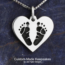 Load image into Gallery viewer, Custom Footprint, Pawprint, drawing or handwriting necklace with FREE box :)
