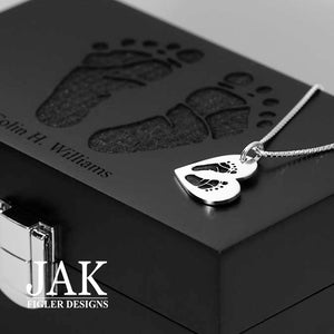 Custom Footprint, Pawprint, drawing or handwriting necklace with FREE box :)