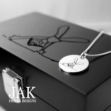 Load image into Gallery viewer, Custom Footprint, Pawprint, drawing or handwriting necklace with FREE box :)
