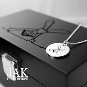Custom Footprint, Pawprint, drawing or handwriting necklace with FREE box :)
