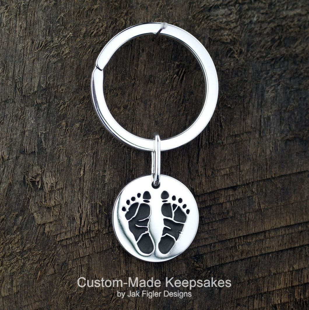 Round Footprint Keychain