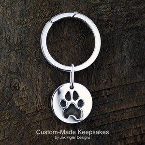 Pawprint Round Keychain