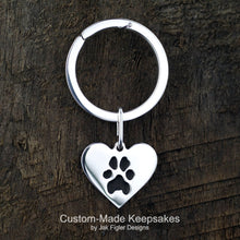 Load image into Gallery viewer, Heart Pawprint Keychain
