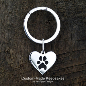 Heart Pawprint Keychain